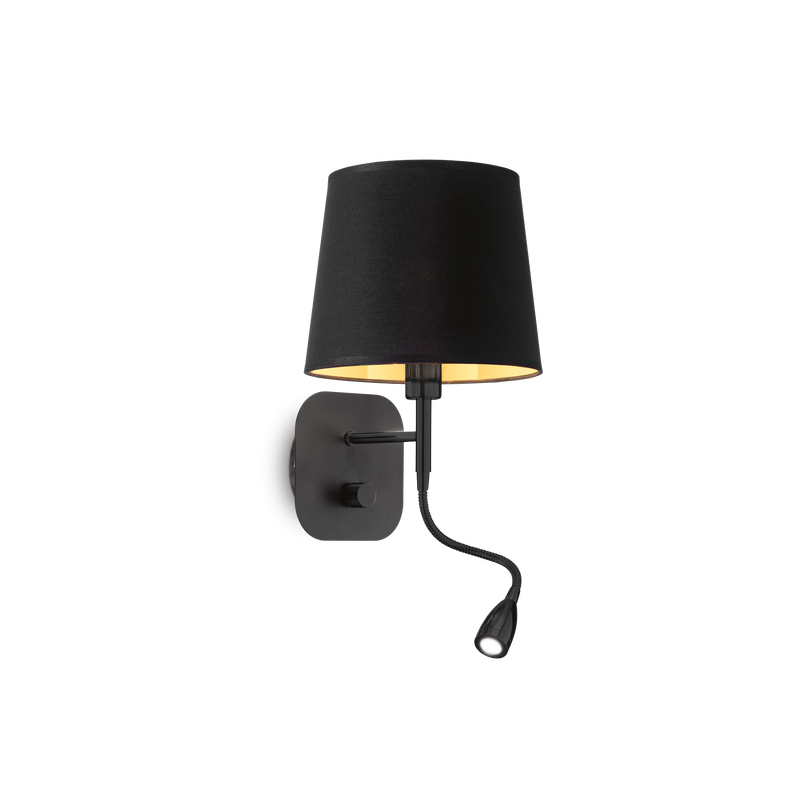 Aplica NORDIK Ideal Lux, E14/LED max 1 x 40W / 1.5W, Negru