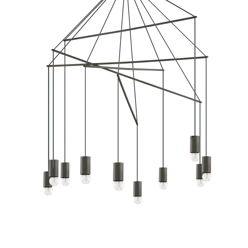 Lustra POP Ideal Lux, E27 max 10 x 60W, SP10, Negru