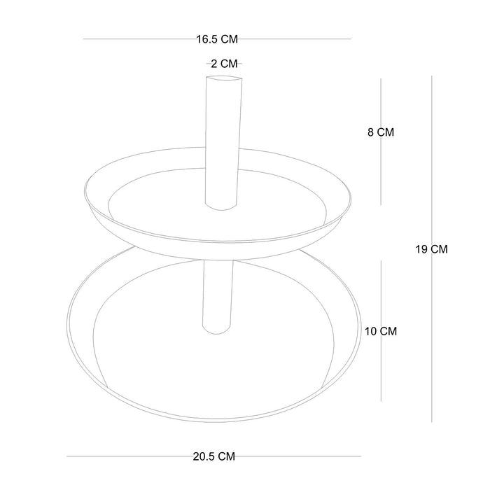 Stand Platou Asi Home Sweet - 1 Metal| Lemn 20.5X20.5X19 cm