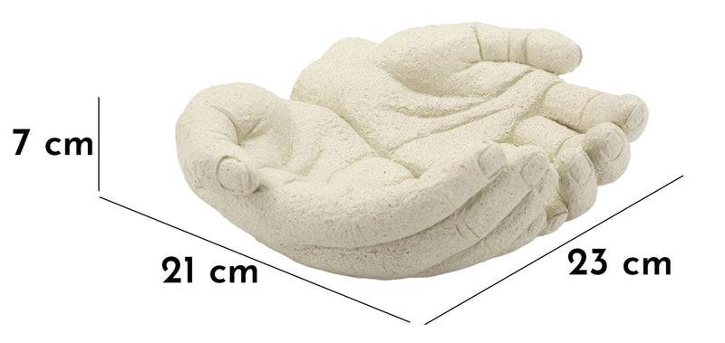 Tavă Decorativă Mauro Ferretti Mână Tray Stons, Crem, 23x7 cm