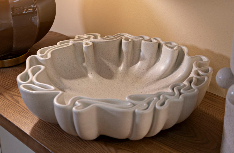 Tavă Decorativă Mauro Ferretti Stons Tray40,, Crem, 40x10 cm