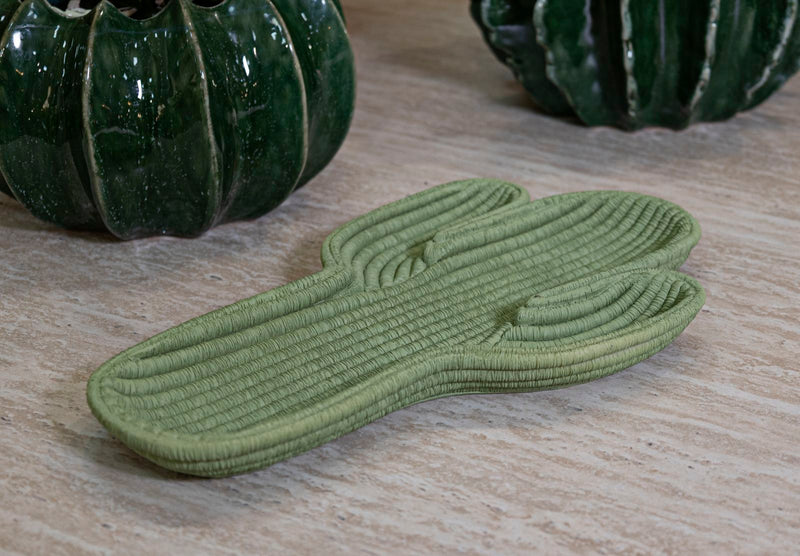 Tavă Decorativă Mauro Ferretti Cactus Tray, Verde, 34x20 cm
