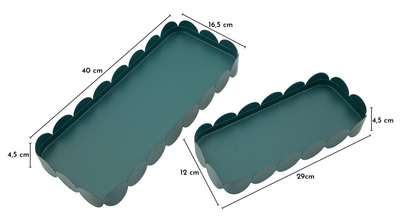 Tavă Decorativă Mauro Ferretti Saturn Tray Rect., Teal, 40x4 cm