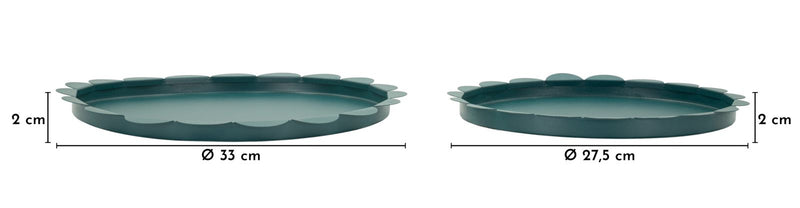 Tavă Decorativă Mauro Ferretti Saturn Tray Rotund, Teal, Ø33 cm
