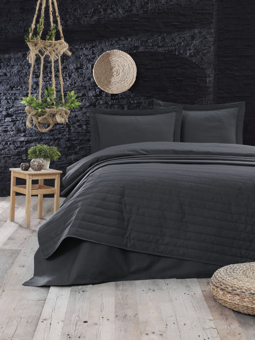 Cuvertură de Pat Dublu Asi Home Monart - Anthracite 65% Bumbac |35% Poliester 240X220 cm