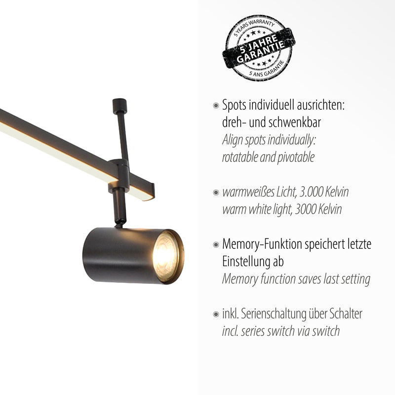 Plafoniera Paul Neuhaus BARIK 7xGU10 Negru