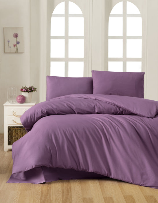 Set Lenjerie Ranforce de Pat Dublu Asi Home Plum Bumbac 200|240|50X220|260|70 cm