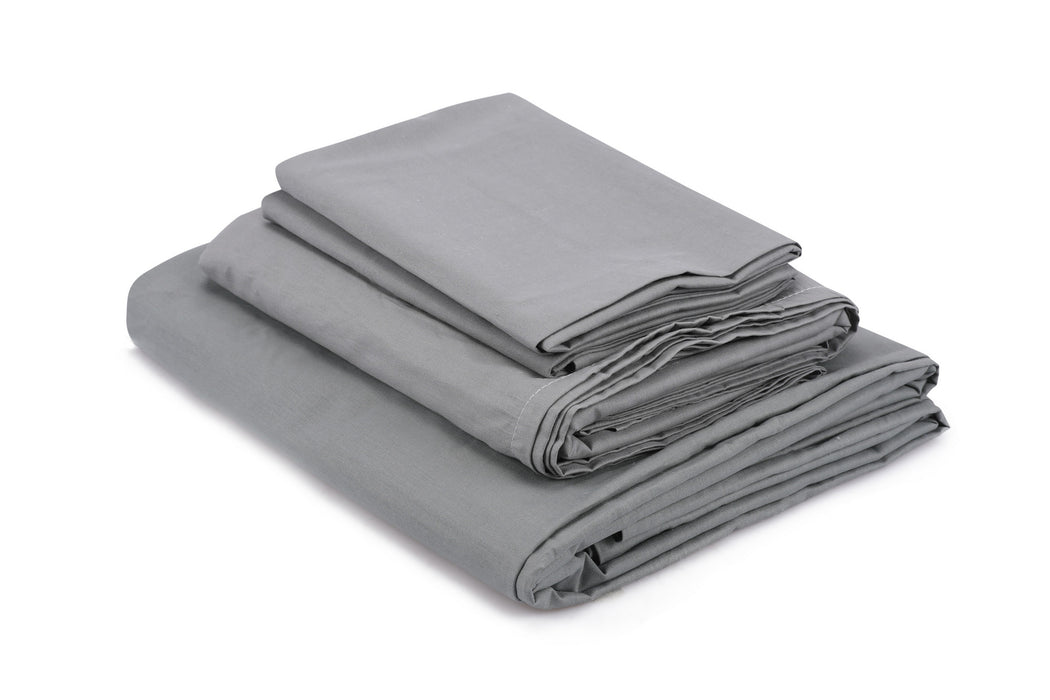 Set Lenjerie Ranforce de Pat Dublu Asi Home Dark Grey Bumbac 200|240|50X220|260|70 cm