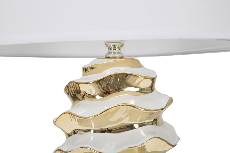 Veioză Mauro Ferretti Glam Space, Alb/Auriu, Ø33 cm