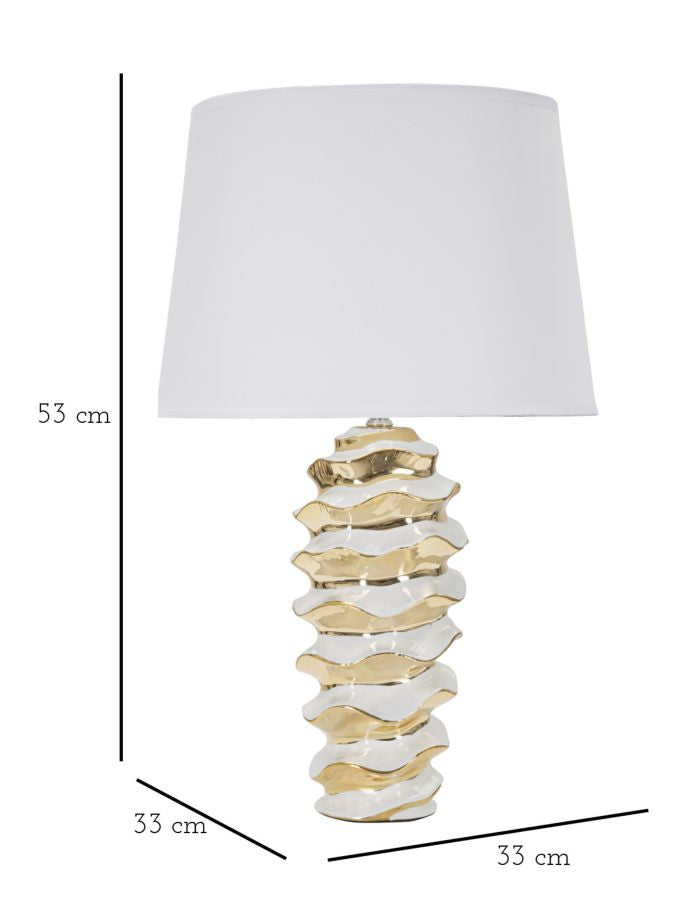 Veioză Mauro Ferretti Glam Space, Alb/Auriu, Ø33 cm