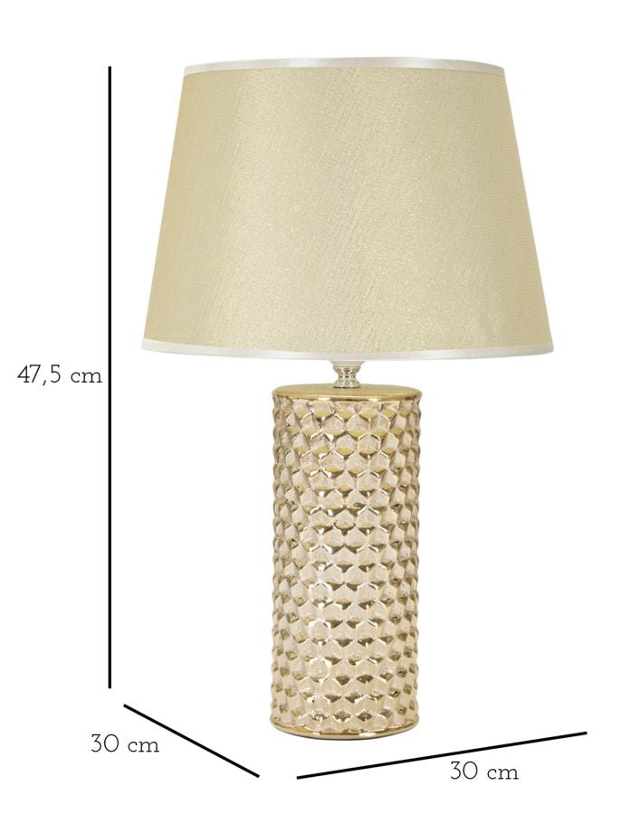 Veioză Mauro Ferretti Glam, Alb/Auriu, Ø30 cm