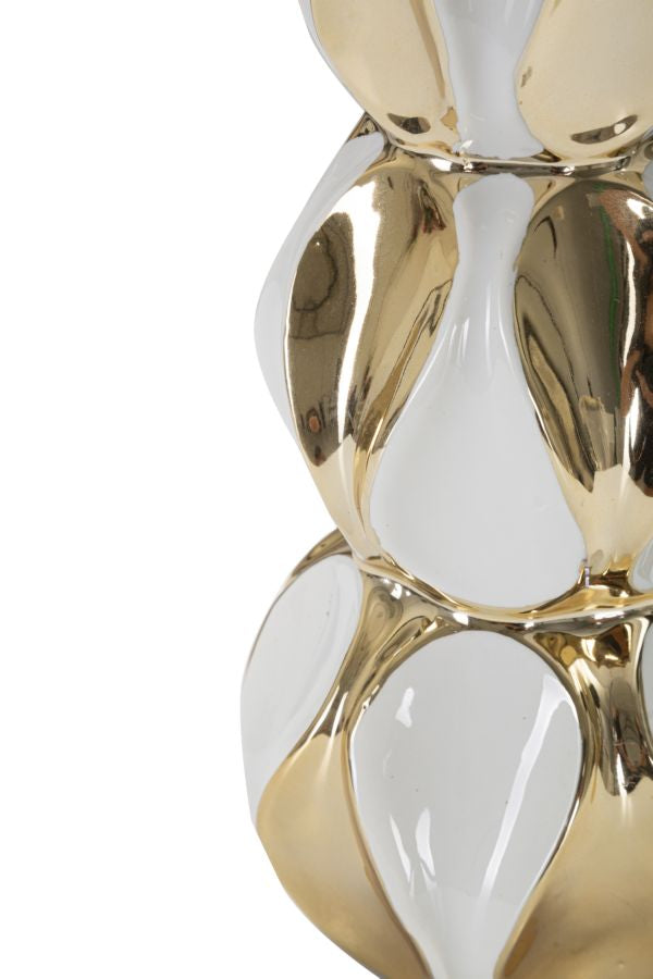 Veioză Mauro Ferretti Glam Balls, Alb/Auriu, Ø28 cm