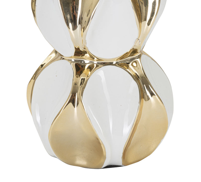 Veioză Mauro Ferretti Glam Balls, Alb/Auriu, Ø28 cm