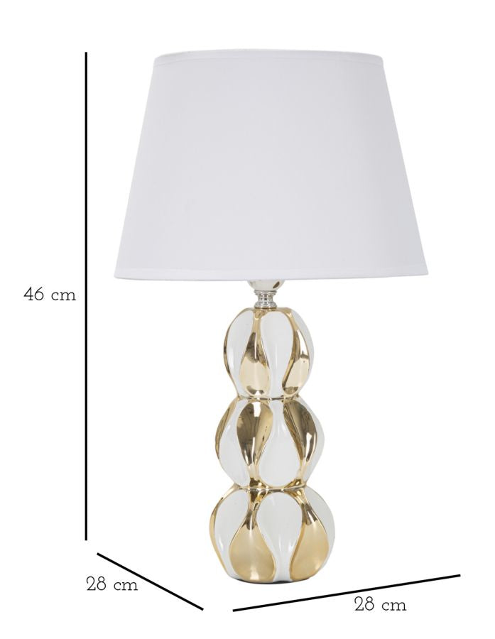 Veioză Mauro Ferretti Glam Balls, Alb/Auriu, Ø28 cm