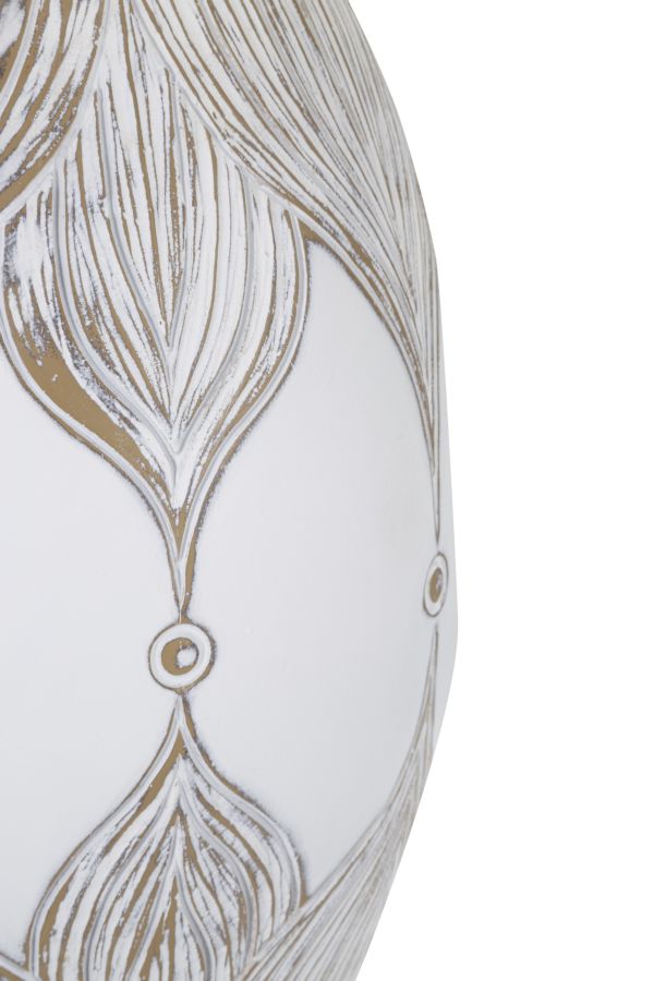 Veioză Mauro Ferretti Oval Atene, Alb Spălat/Maro, Ø38 cm