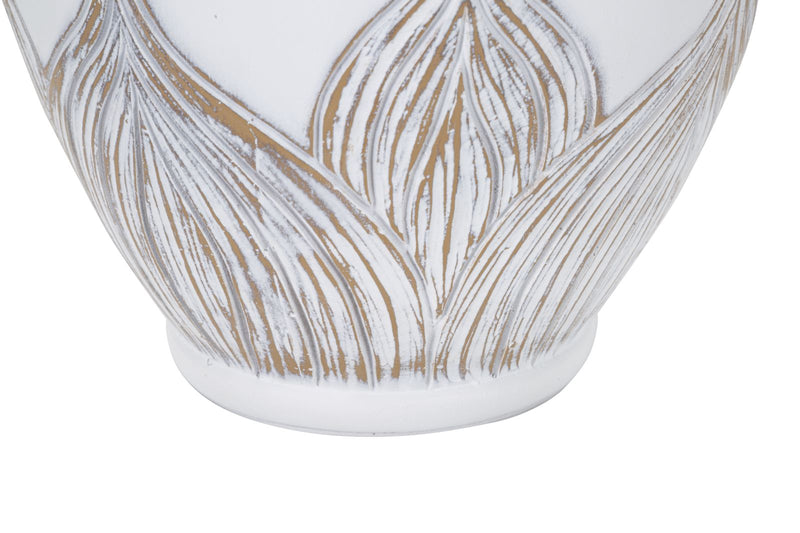 Veioză Mauro Ferretti Oval Atene, Alb Spălat/Maro, Ø38 cm