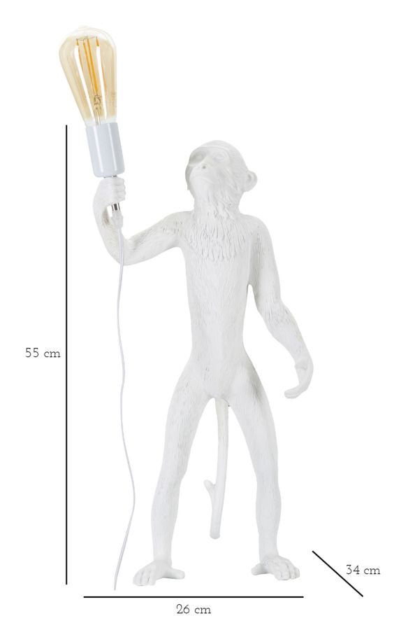 Veioză Mauro Ferretti Maimuță, Alb, Ø26 cm