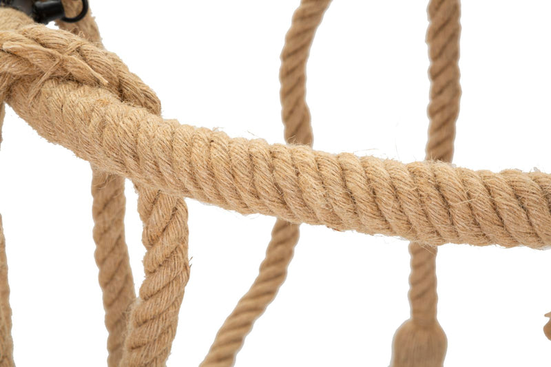 Plafonieră Mauro Ferretti Rope Circle, Maro/Negru, Ø64 cm