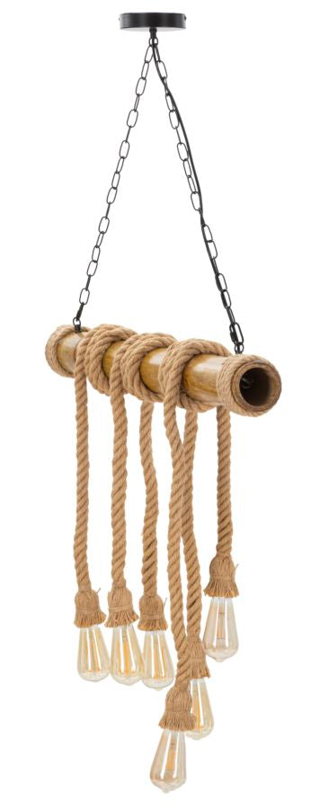 Plafonieră Mauro Ferretti Bamboo/Rope, Maro, 80x120 cm