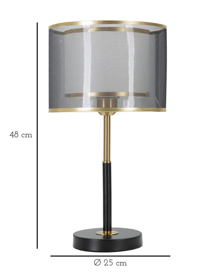 Veioză Mauro Ferretti Levels, Negru/Auriu, Ø25 cm