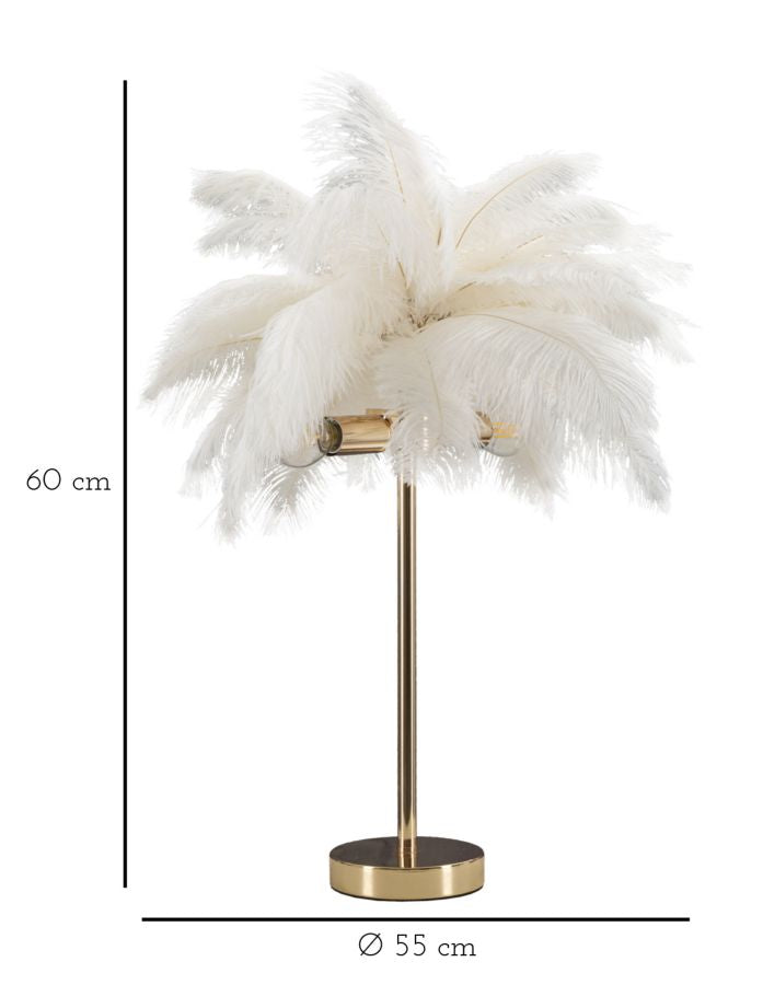 Veioză Mauro Ferretti Palmier, Auriu/Alb, Ø40 cm