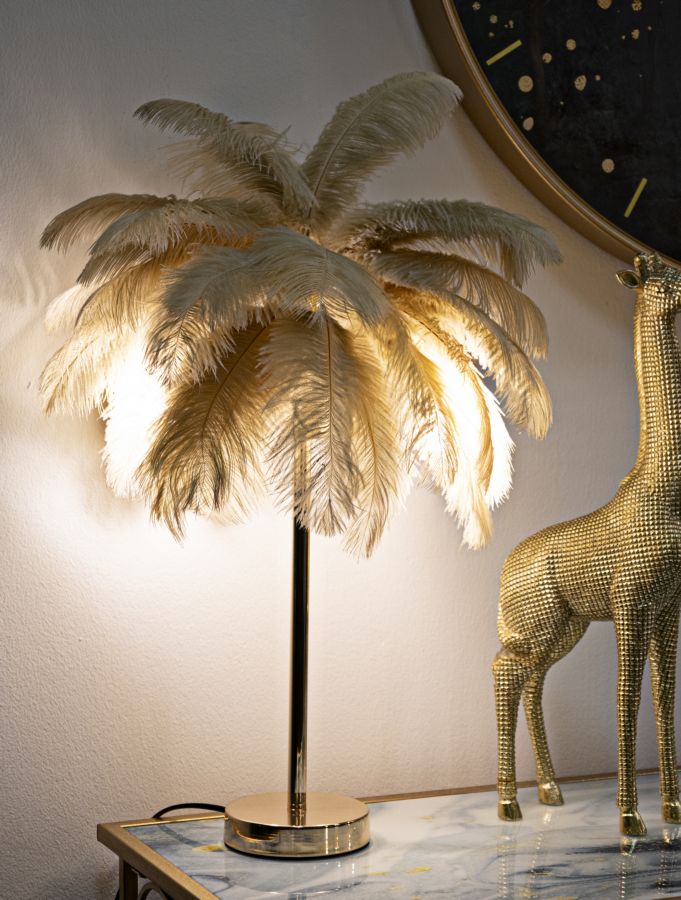 Veioză Mauro Ferretti Palmier Cammello, Auriu/Camel, Ø55 cm