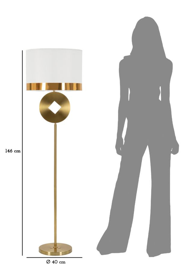 Lampadar Mauro Ferretti Coin, Auriu/Alb, Ø40 cm