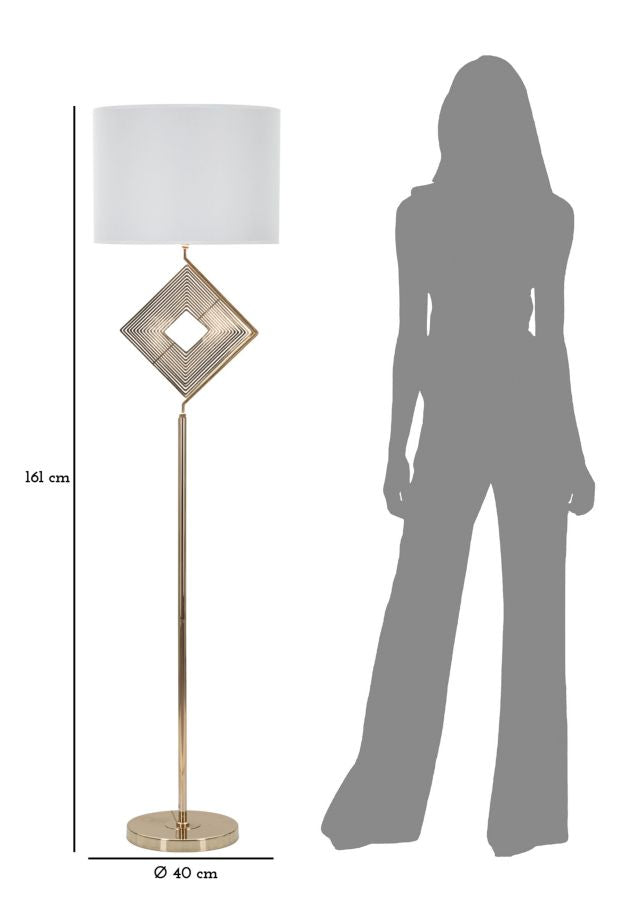 Lampadar Mauro Ferretti Move Ø, Auriu/Alb, 40x161 cm