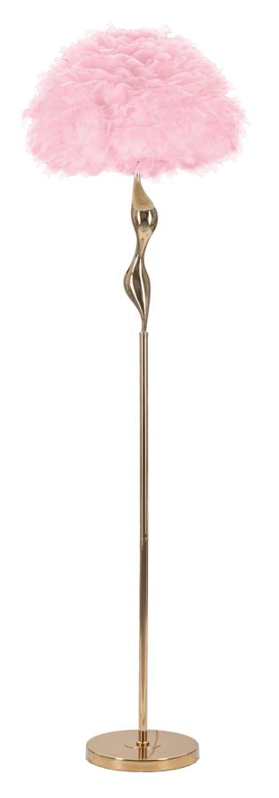 Lampadar Mauro Ferretti Subțire, Auriu/Roz, Ø50 cm