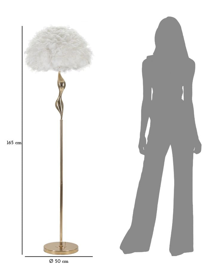 Lampadar Mauro Ferretti Subțire, Auriu/Alb, Ø50 cm