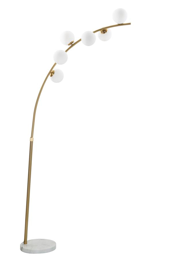 Lampadar Mauro Ferretti Glamy Arc 6 Luci, Auriu/Alb, 130x220 cm
