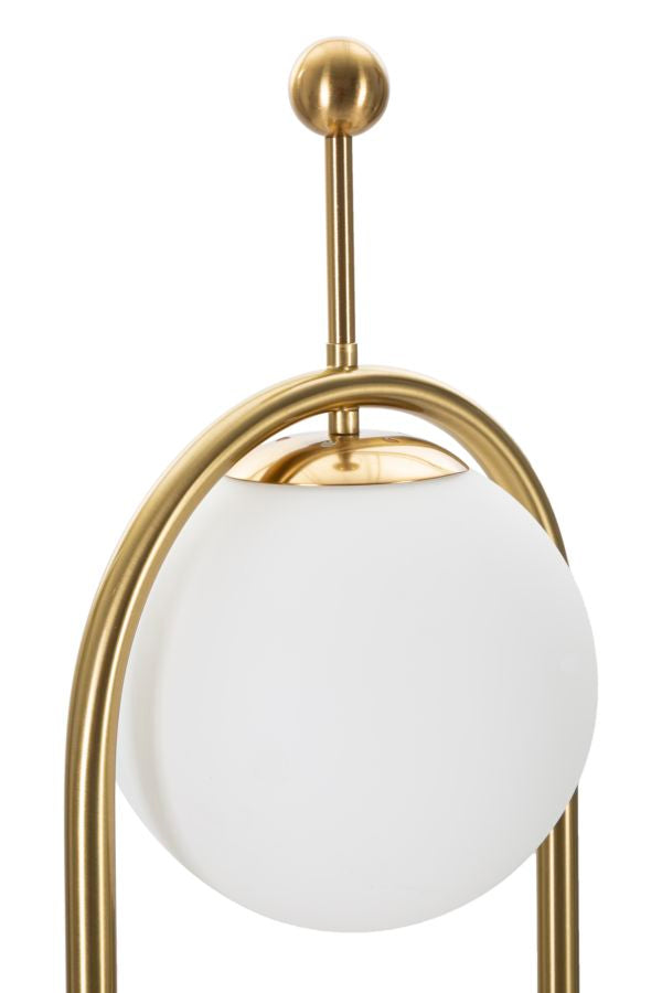Lampadar Mauro Ferretti Glamy Arc, Auriu/Alb, Ø28 cm