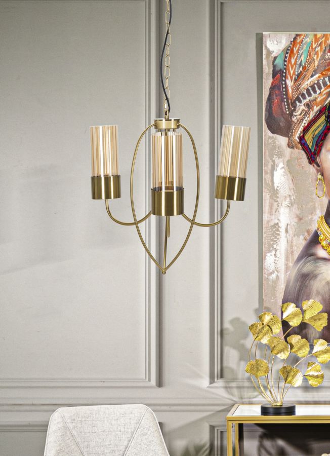 Plafonieră Mauro Ferretti Versailles 3 Lights, Negru, Ø60 cm