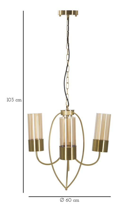 Plafonieră Mauro Ferretti Versailles 3 Lights, Negru, Ø60 cm