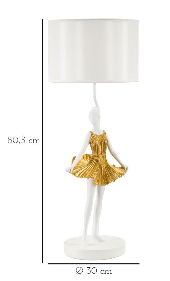 Veioză Mauro Ferretti Dansatoare, Auriu/Alb, Ø32 cm