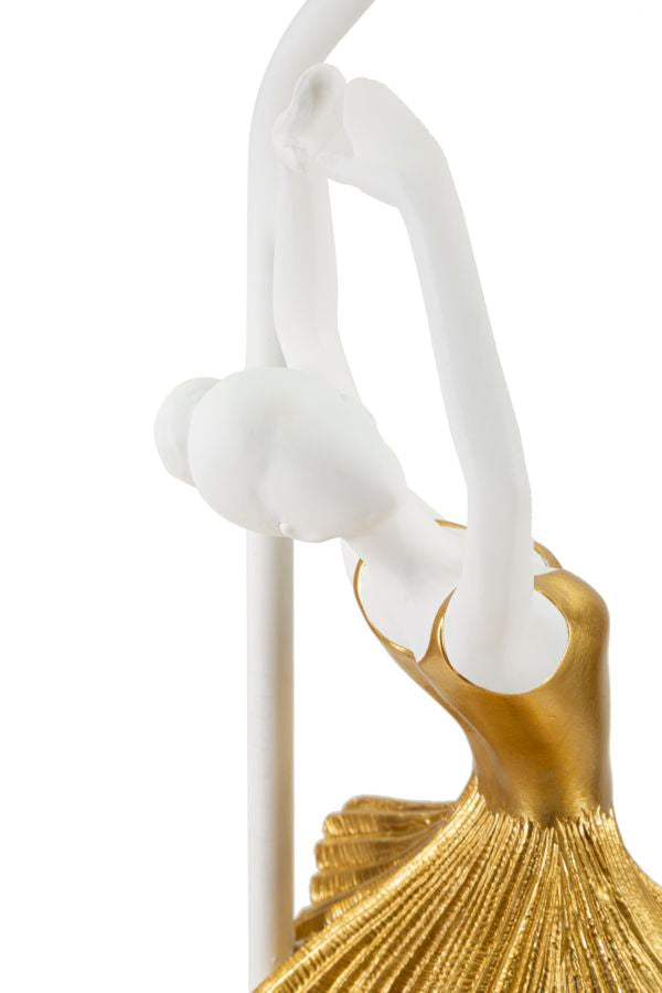 Veioză Mauro Ferretti Dansatoare, Auriu/Alb, Ø28 cm