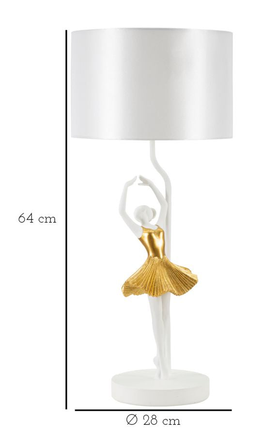 Veioză Mauro Ferretti Dansatoare, Auriu/Alb, Ø28 cm