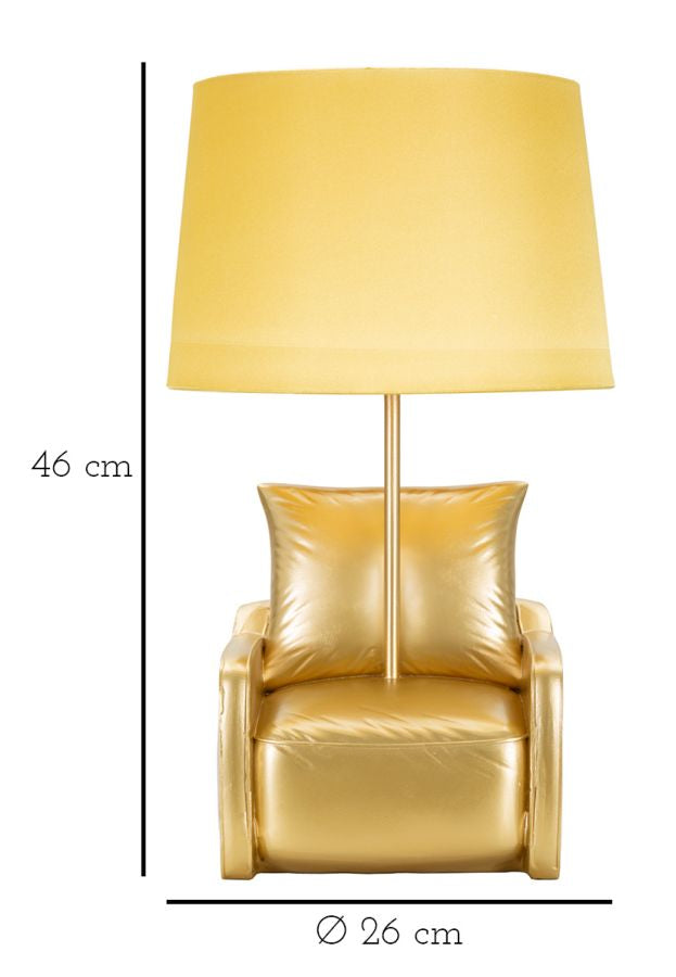 Veioză Mauro Ferretti Midcentury, Auriu, Ø26 cm