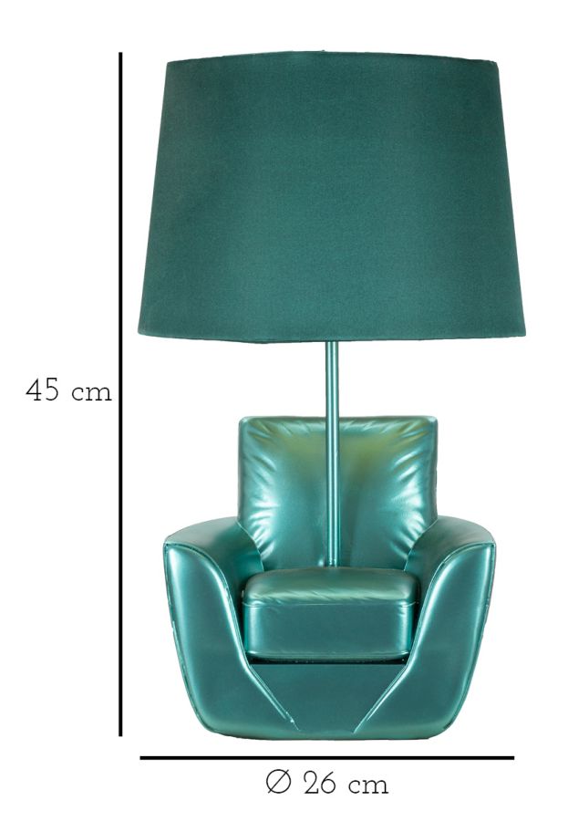 Veioză Mauro Ferretti Midcentury Turquoise, Turquoise, Ø26 cm