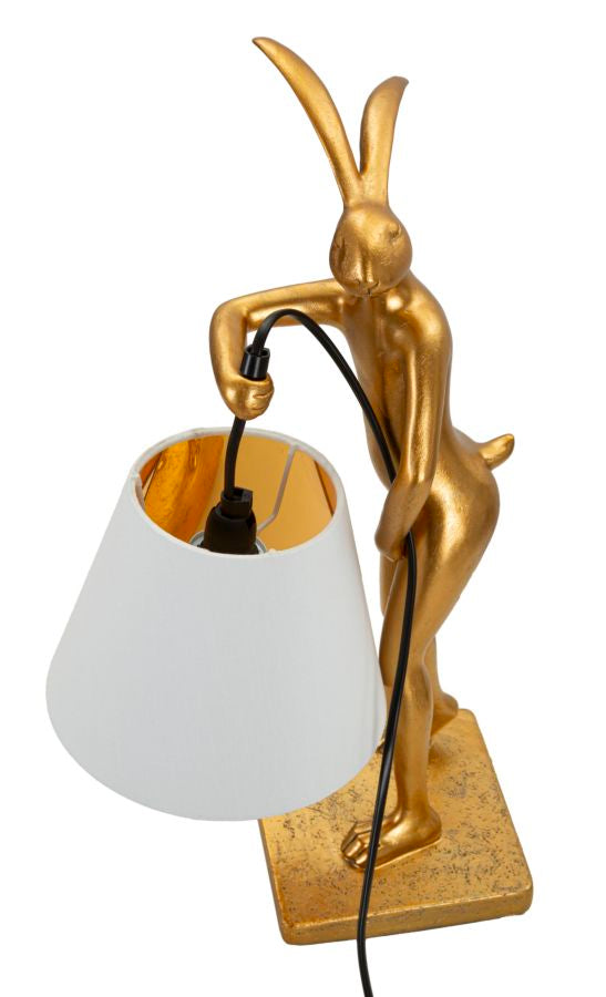 Veioză Mauro Ferretti Iepure, Auriu/Alb, 26x47 cm