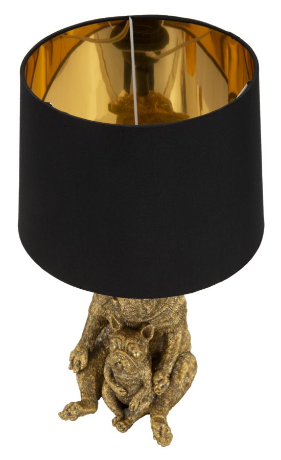 Veioză Mauro Ferretti Câine, Auriu/Negru, Ø26 cm