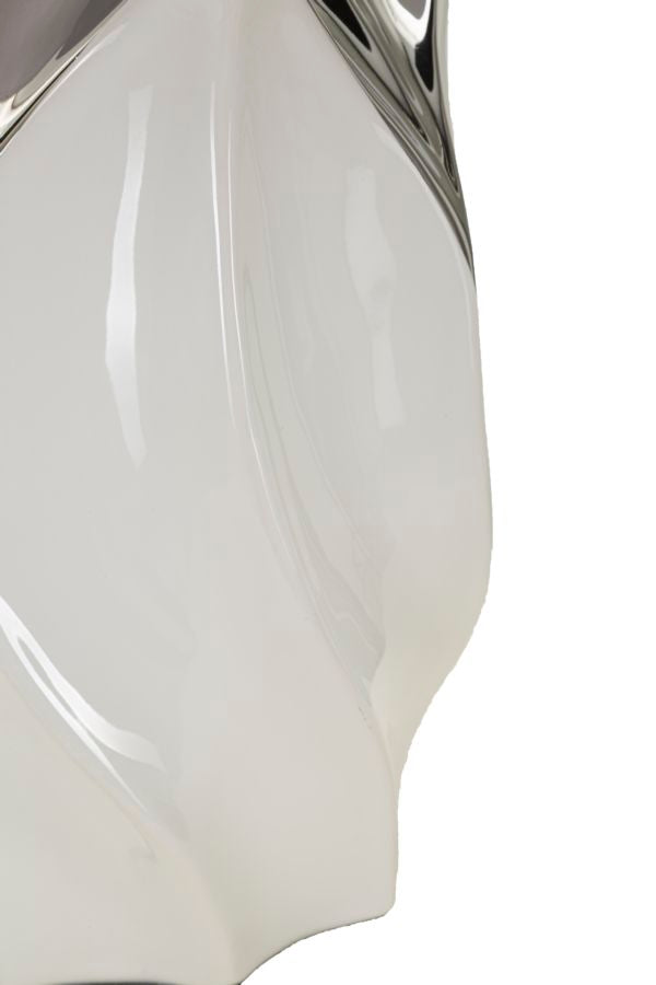 Veioză Mauro Ferretti Shiney, Alb/Argintiu, Ø30 cm