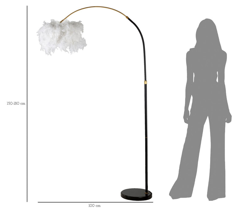 Lampadar Mauro Ferretti Arc Plur, Alb/Negru, 100x150 cm