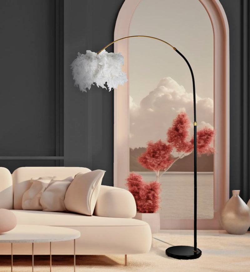Lampadar Mauro Ferretti Arc Plur, Alb/Negru, 100x150 cm