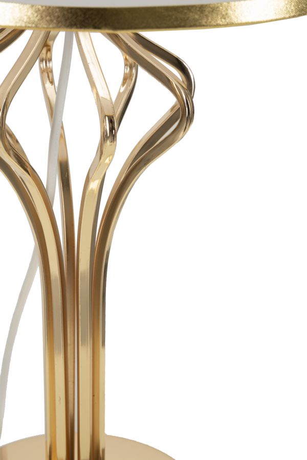 Veioză Mauro Ferretti Slimmy, White,Gold, Ø28 cm