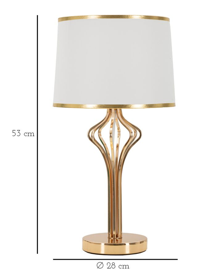 Veioză Mauro Ferretti Slimmy, White,Gold, Ø28 cm