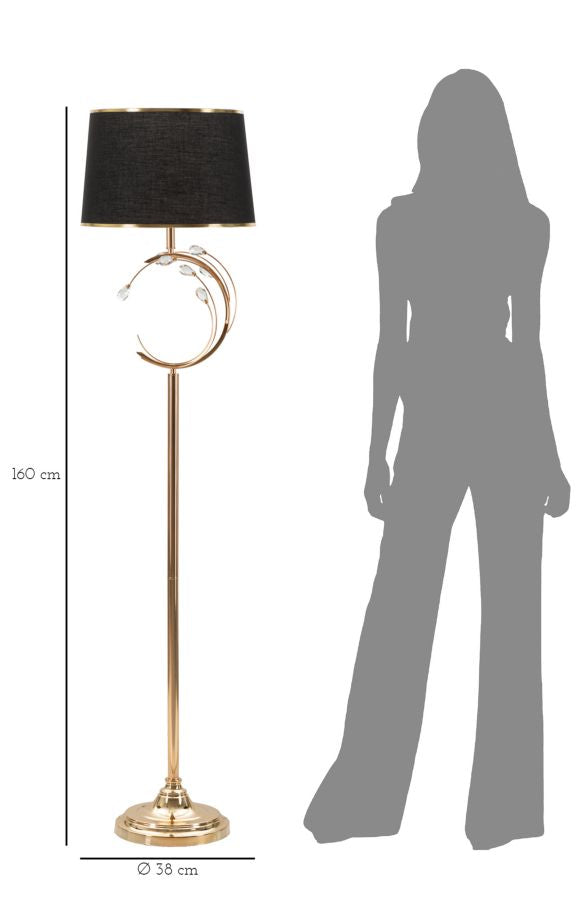 Lampadar Mauro Ferretti Bruxelles, Negru/Auriu, Ø38 cm