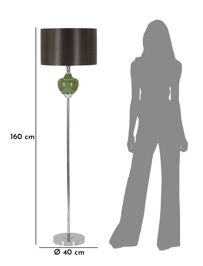 Lampadar Mauro Ferretti Eva One, Verde/Gri, Ø40 cm