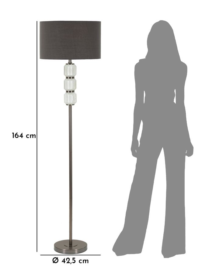 Lampadar Mauro Ferretti Bright One, Alb/Gri, Ø42 cm