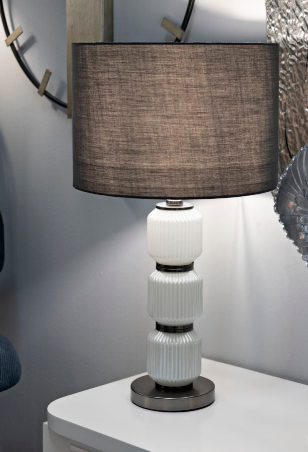 Veioză Mauro Ferretti Bright Three, Alb/Gri, Ø32 cm